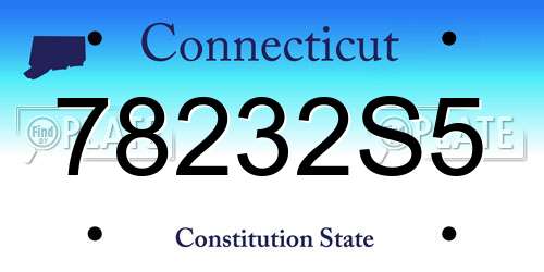 78232S5 Connecticut License Plate