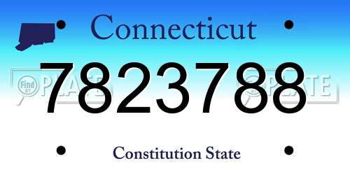 7823788 Connecticut License Plate