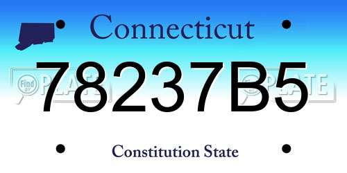 78237B5 Connecticut License Plate