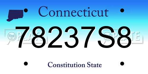 78237S8 Connecticut License Plate