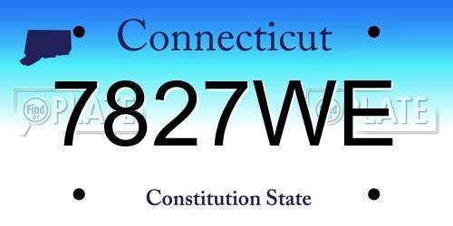 7827WE Connecticut License Plate