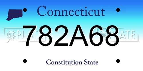 782A68 Connecticut License Plate