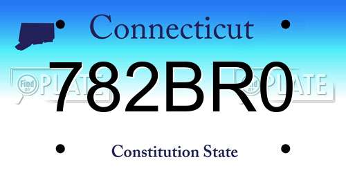 782BR0 Connecticut License Plate