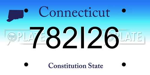 782I26 Connecticut License Plate