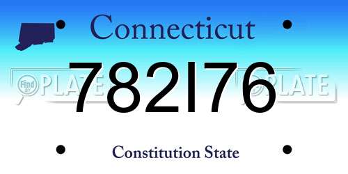 782I76 Connecticut License Plate