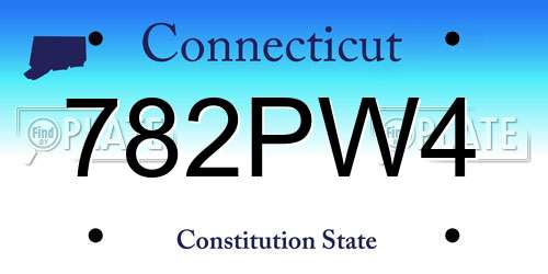 782PW4 Connecticut License Plate