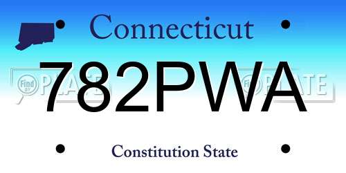 782PWA Connecticut License Plate