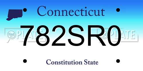 782SR0 Connecticut License Plate