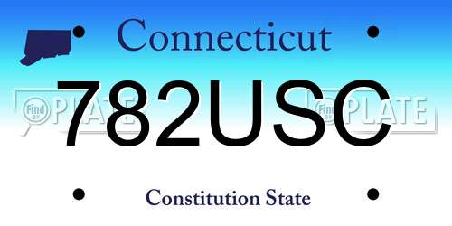 782USC Connecticut License Plate