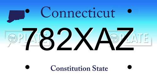 782XAZ Connecticut License Plate