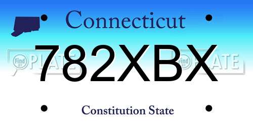 782XBX Connecticut License Plate