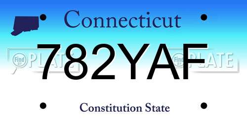 782YAF Connecticut License Plate