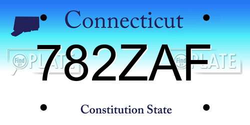 782ZAF Connecticut License Plate