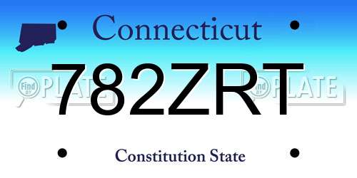 782ZRT Connecticut License Plate