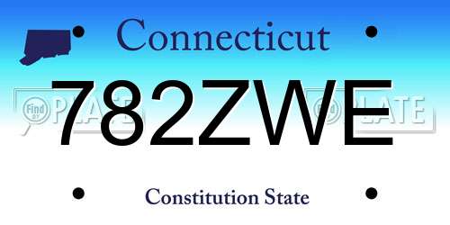 782ZWE Connecticut License Plate