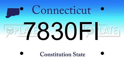 7830FI Connecticut License Plate