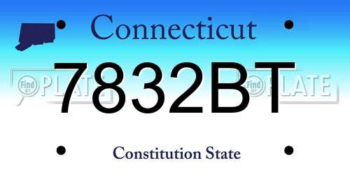 7832BT Connecticut License Plate