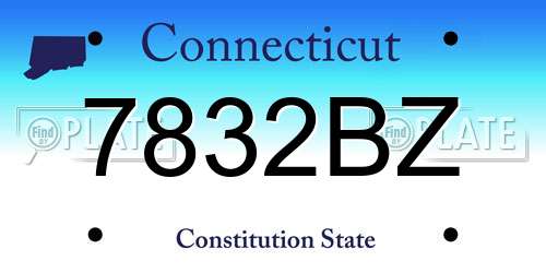 7832BZ Connecticut License Plate