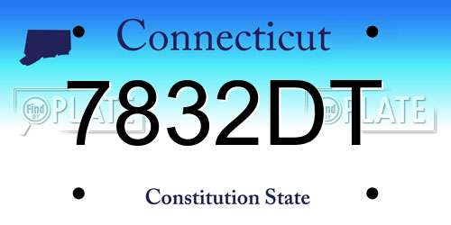 7832DT Connecticut License Plate
