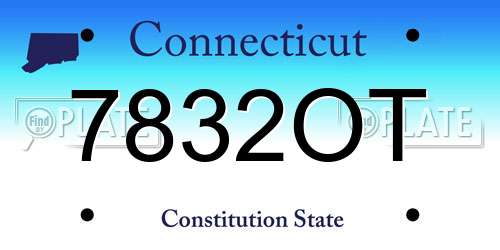 7832OT Connecticut License Plate