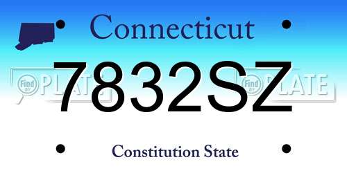 7832SZ Connecticut License Plate