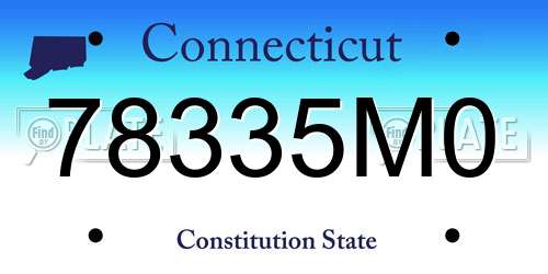 78335M0 Connecticut License Plate