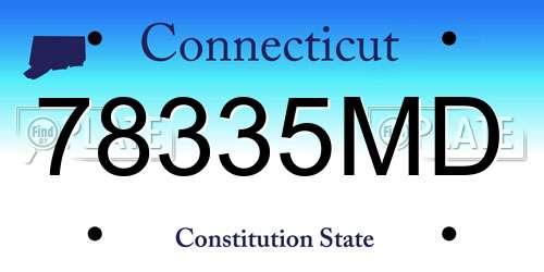 78335MD Connecticut License Plate