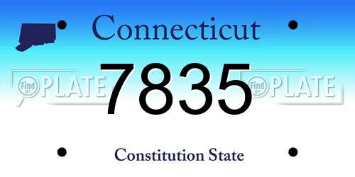 7835 Connecticut License Plate