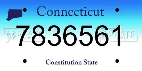 7836561 Connecticut License Plate
