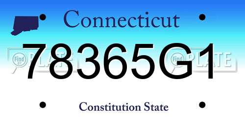 78365G1 Connecticut License Plate