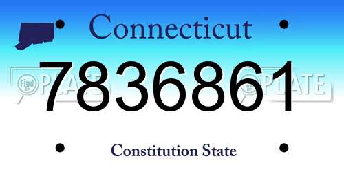 7836861 Connecticut License Plate