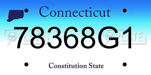 78368G1 Connecticut License Plate