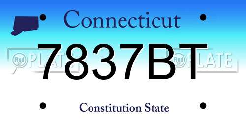 7837BT Connecticut License Plate