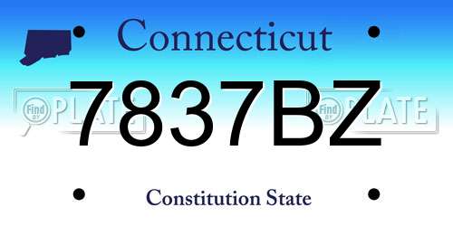 7837BZ Connecticut License Plate