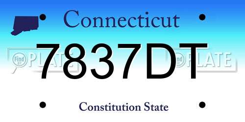 7837DT Connecticut License Plate