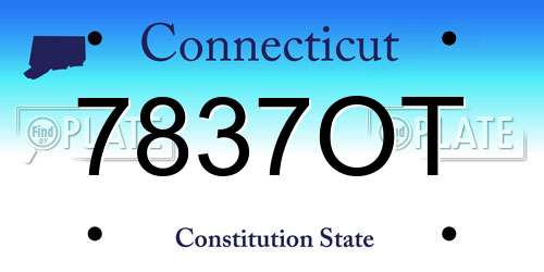 7837OT Connecticut License Plate