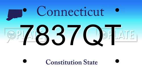 7837QT Connecticut License Plate