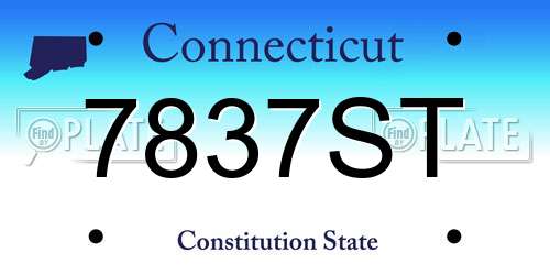 7837ST Connecticut License Plate