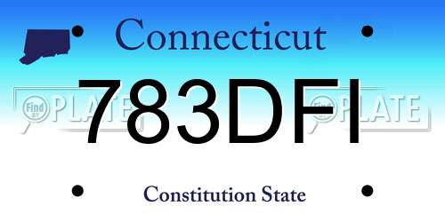 783DFI Connecticut License Plate