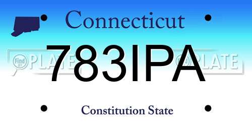 783IPA Connecticut License Plate