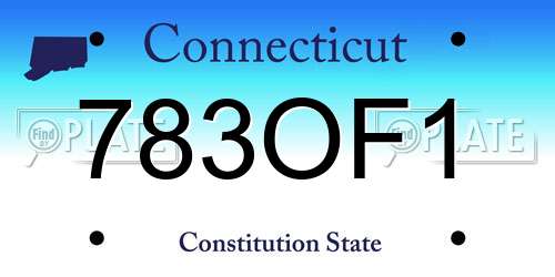 783OF1 Connecticut License Plate