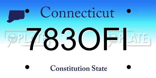 783OFI Connecticut License Plate