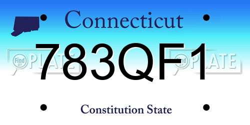 783QF1 Connecticut License Plate