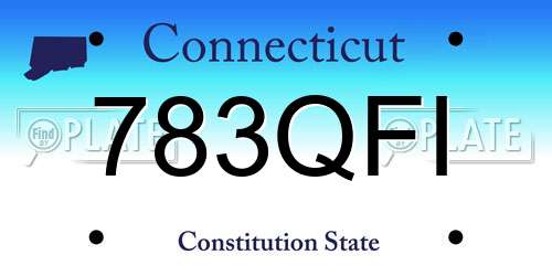 783QFI Connecticut License Plate