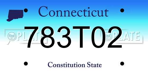 783T02 Connecticut License Plate