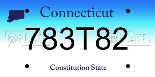 783T82 Connecticut License Plate