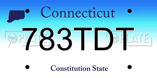783TDT Connecticut License Plate