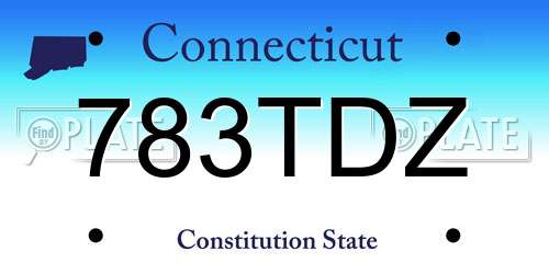 783TDZ Connecticut License Plate