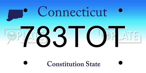 783TOT Connecticut License Plate