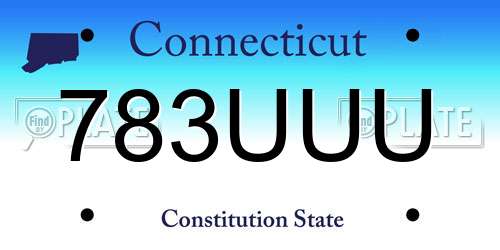 783UUU Connecticut License Plate
